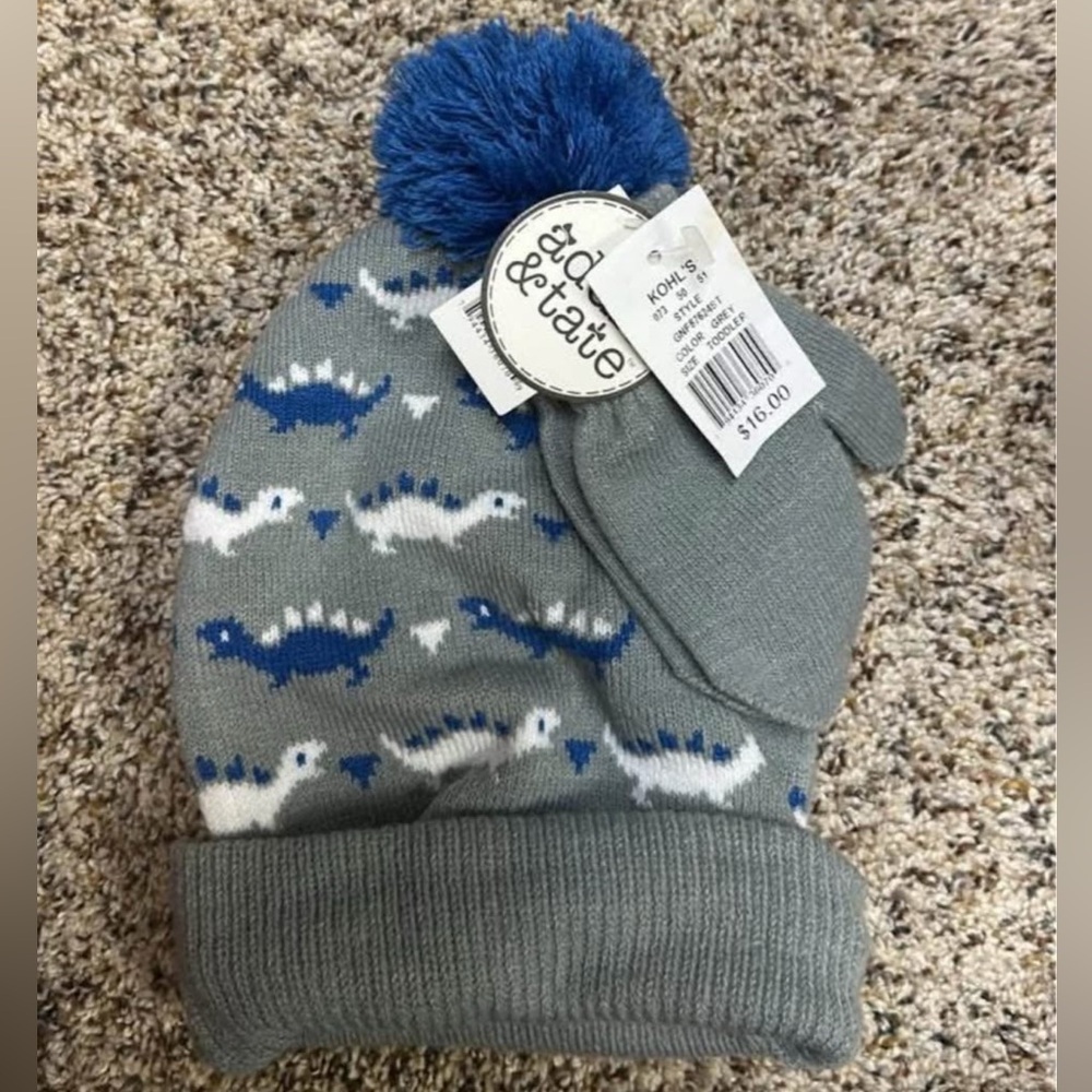 Toddler hat and glove set